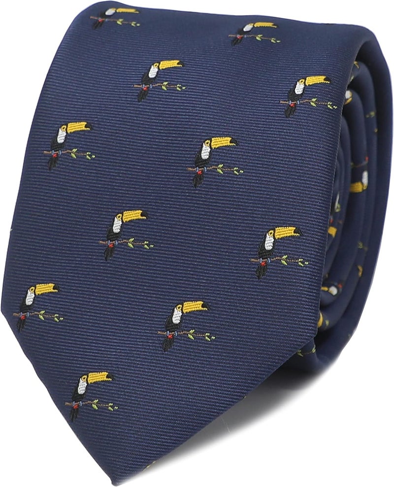 MENDEPOT Animal Pattern Necktie With Gift Box Sea Animal Pattern Tie Father's Day Birthday Gift Tie - Image 1